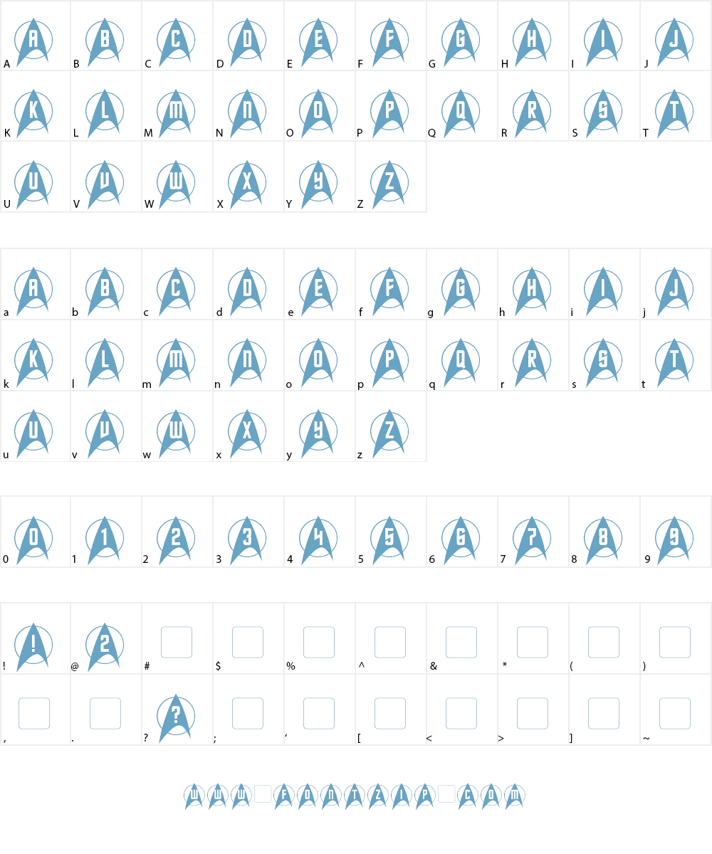 Trek Arrowcaps Font Character